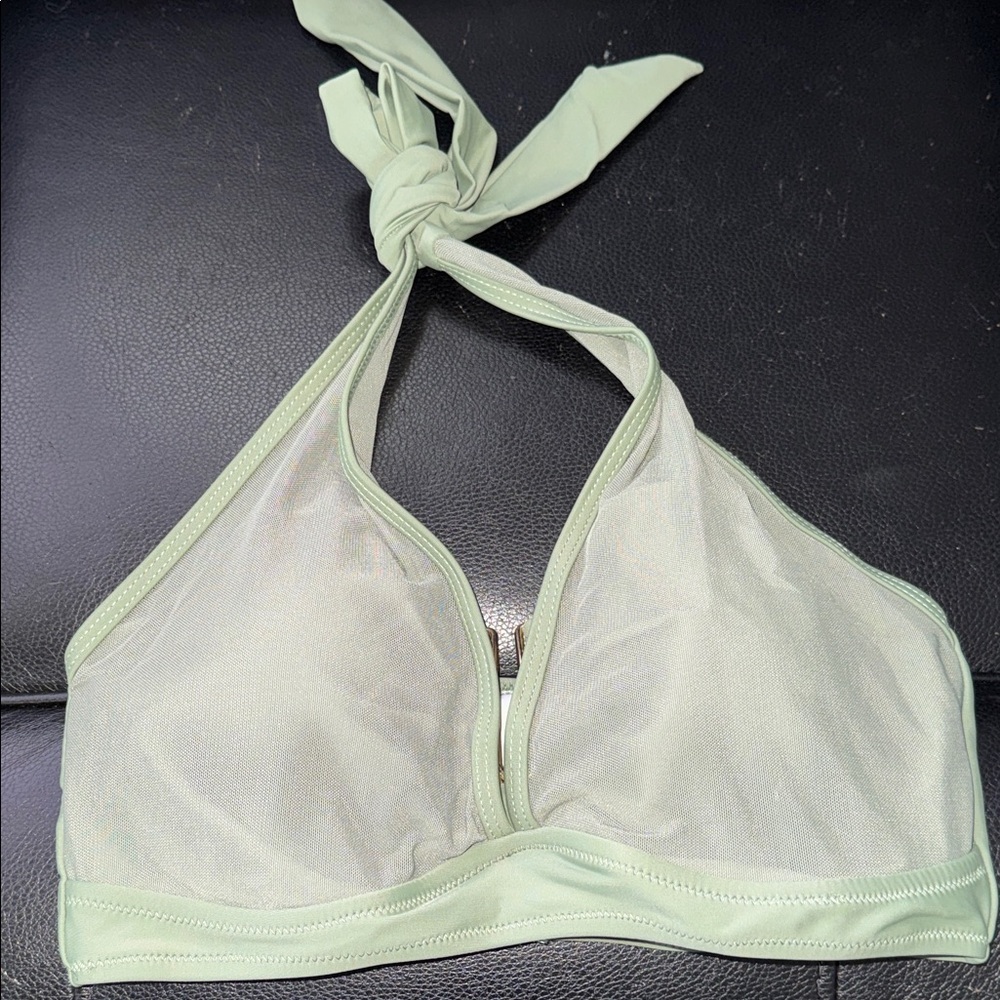 Halter Bikini Top medium stretch adjustable removalable padding NeW army green